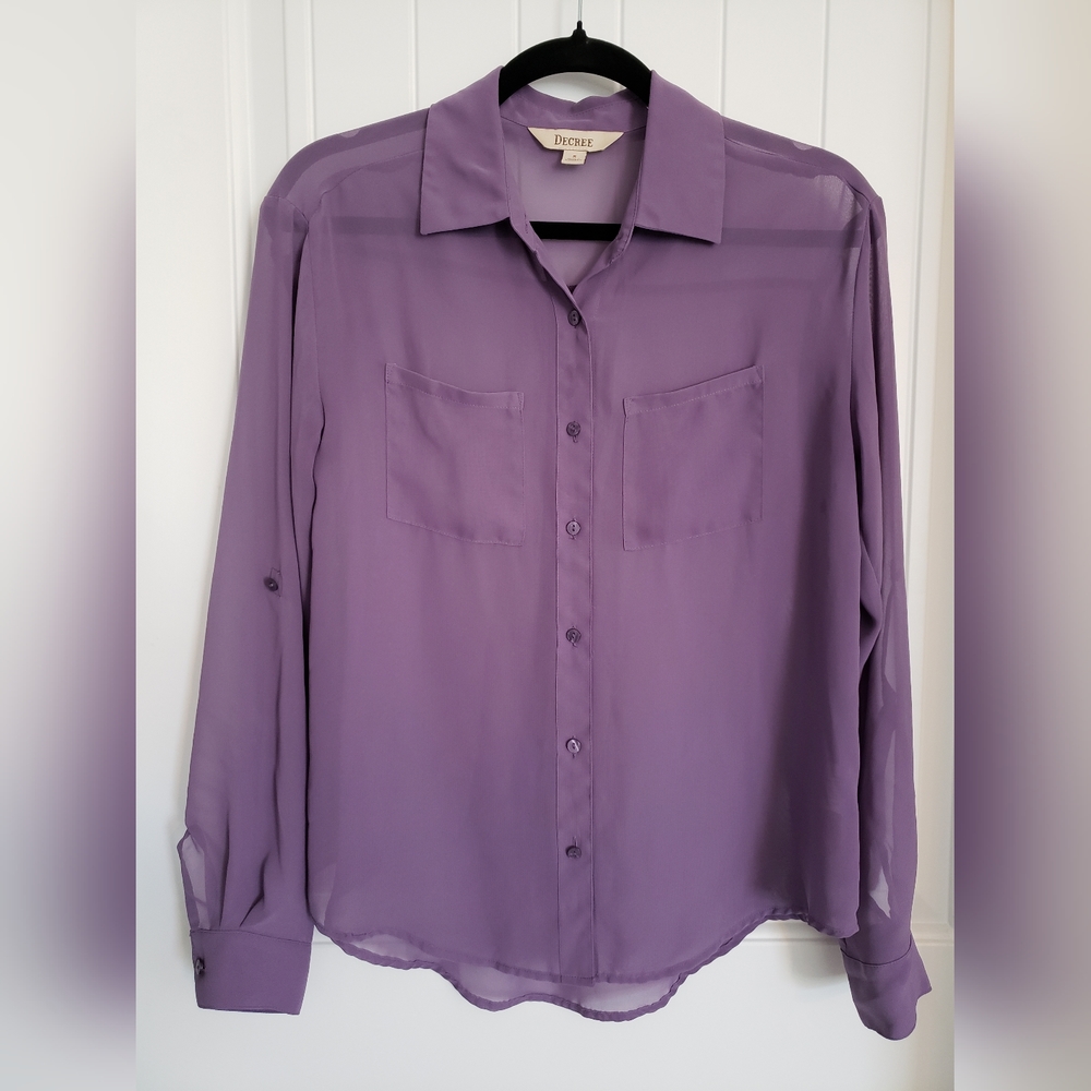 Decree Chiffon Lavender Blouse